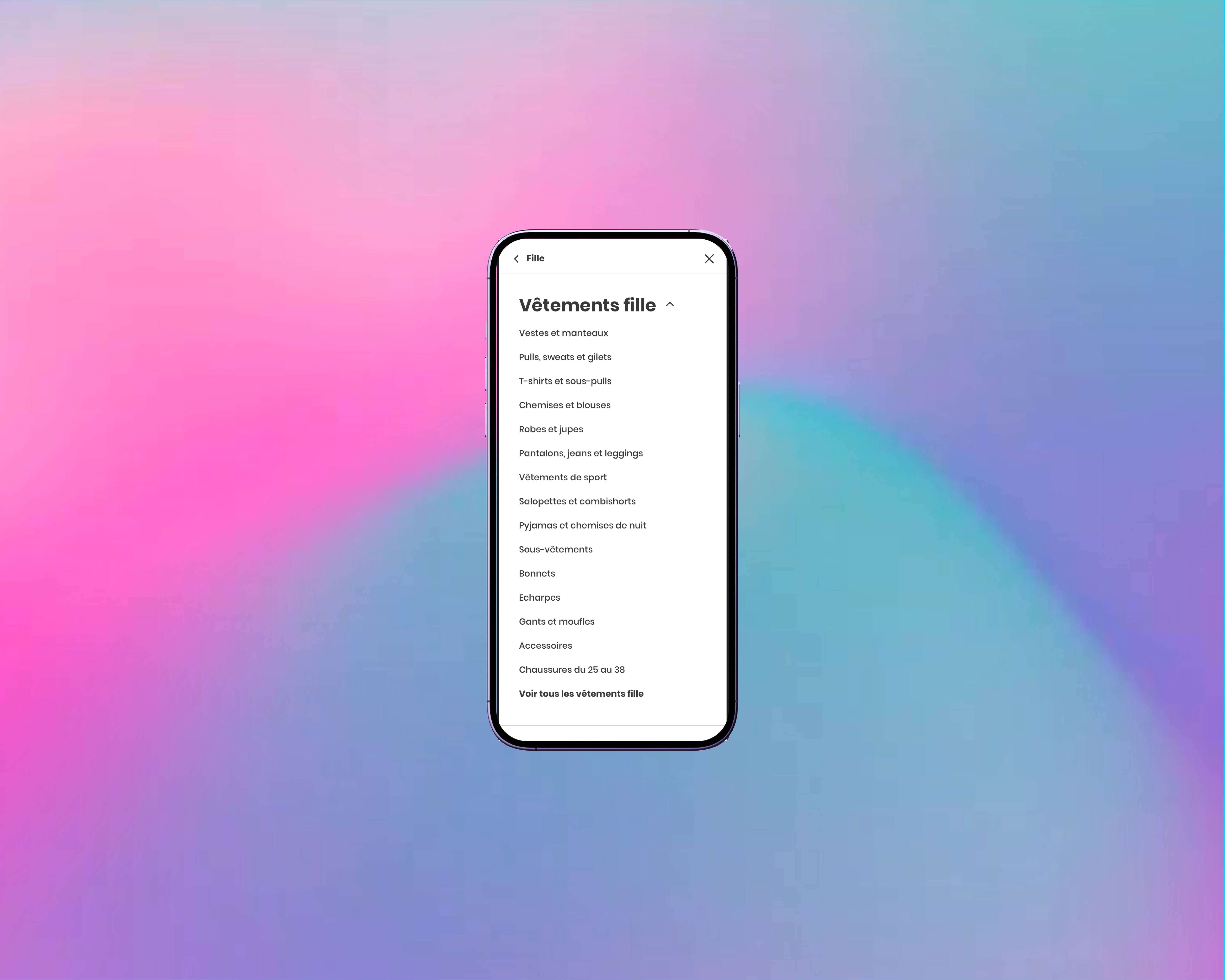 Optimisation de la navigation Okaïdi, écran 4